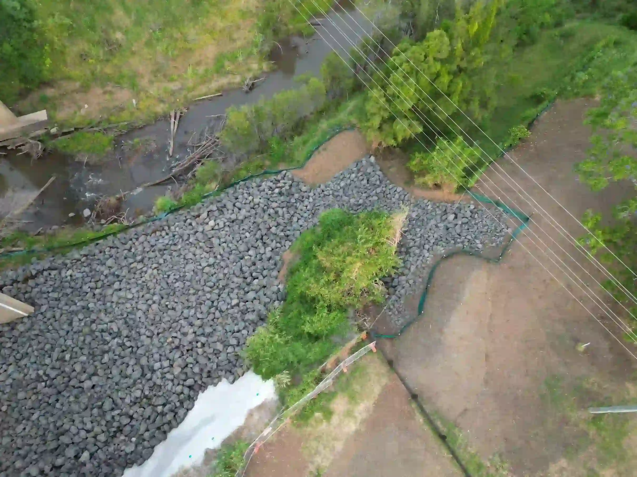 Aerial View of the Crotty Lane Landslip Remediation Project