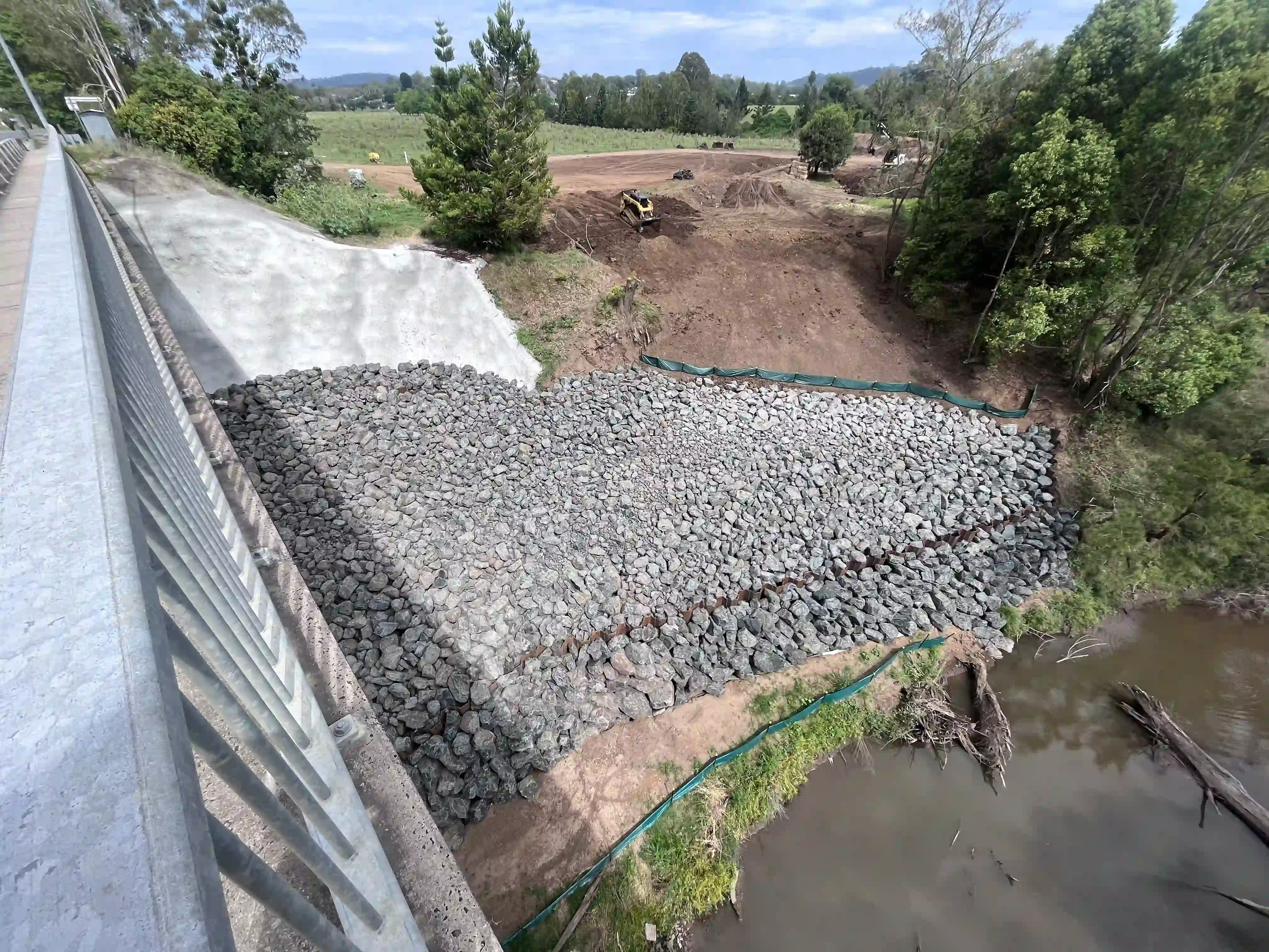 Finished view of the Geneva Bridge Landslide Remediation Project in Kyogle, NSW